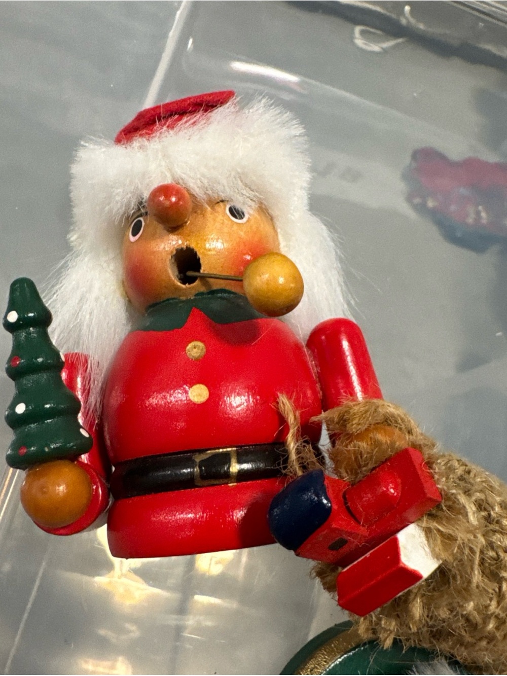 Vintage German incense, smoker, Santa Claus wooden holding tree and toy bag - Picture 9 of 11